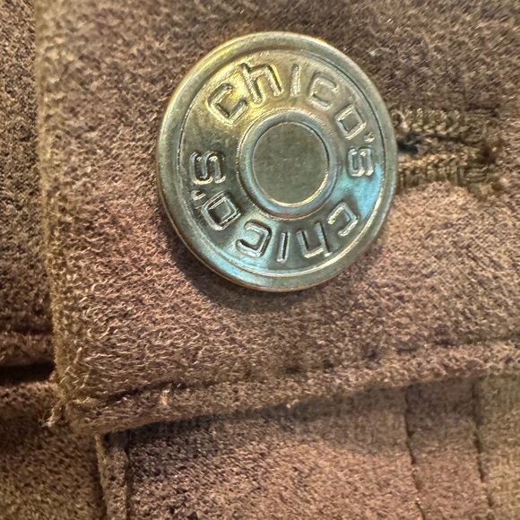 Chico's Faux Suede Brown Straight Leg Pants - Picture 3 of 8